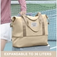 thumbnail image 6 of DAKIMOE Weekender Bags for Women, Travel Bag Carry on Gym Bag, Travel Duffle Bag with Wet Dry Pocket/Front Phone Pocket/Trolley Sleeve Pocket, Khaki, 6 of 9