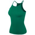 thumbnail image 2 of A2Y Women's Sexy Ribbed High Square Halter Neck Racerback Cami Top Deep Kelly Green 2XL, 2 of 3