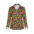 thumbnail image 5 of Wowcloth Women's Long Sleeve Satin Shirt, Button Front with Turn-Down Collar for Carnival Party and Daily Wear, 5 of 5