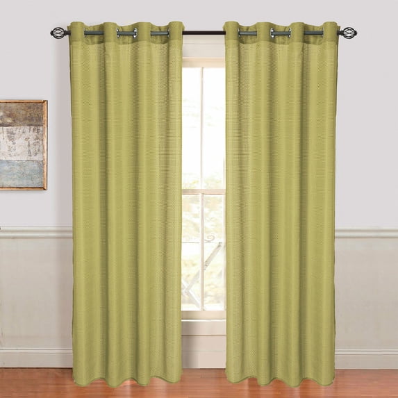 Lavish Home Olivia Jacquard Grommet Curtain Panel