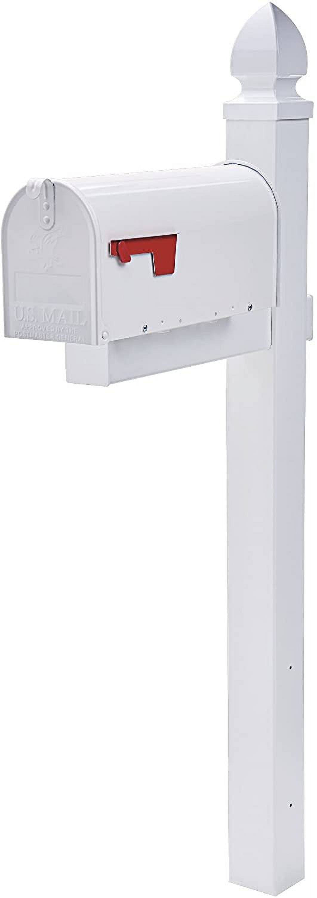 Gibraltar Mailboxes Whitley Mailbox Post WP000W01 - Rust Resistant Heavy-Duty Plastic - White — Home & Garage Storage, Stackable Design