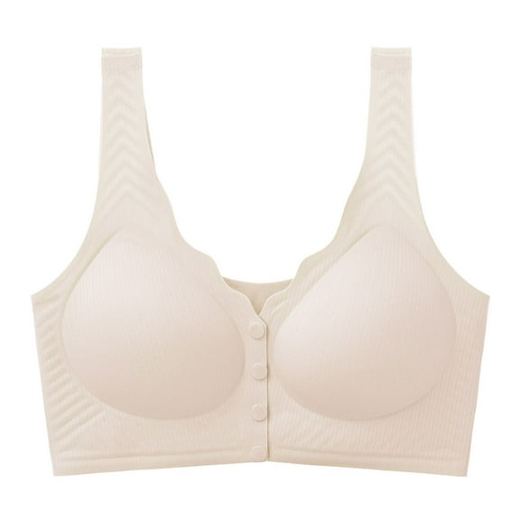ylioge Womens Nursing Bras for Breastfeeding Front Closure Plus Size L-4X No Underwire Push Up Solid Color Lightweight Full-Coverage Underwear Bra
