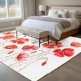 thumbnail image 4 of Large Area Rugs for Living Room Bedroom, Red Flowers 5'x8' Rug Washable Carpet Runner Indoor Outdoor, Watercolor Spring Country Botanical Floral Non Slip Floor Mats Rug for Kitchen, Bathroom, 4 of 8