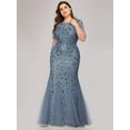 thumbnail image 2 of Plus Size Sequin Mesh Mermaid Slim Evening Dress, 2 of 6