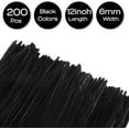 thumbnail image 2 of 200 Pieces Halloween Black Pipe Cleaners Craft Chenille Stems Bulk for Kids DIY Art Creative Crafts and Halloween Decoration (12 Inch x 6 mm), 2 of 15