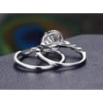 thumbnail image 3 of 2 Carat Halo handmade diamond moissanite Bridal Ring Set with 18k Gold Plating, 3 of 6