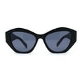 thumbnail image 2 of Womens Mod Geometric Angular Cat Eye Plastic Sunglasses Matte Black - Black, 2 of 4