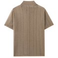 thumbnail image 3 of Camisa de Capa Base Al Aire Libre de Manga Larga de los Hombres de Verano Casual de Color Sólido de Punto con Cuello Abierto, Top de Manga Corta Transpirable, 3 of 7