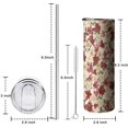 thumbnail image 5 of 20oz Pioneer Flower Floral Print Pattern Skinny Tumblers Stainless Steel Tumbler with Lid and Straw,Vacuum Insulated Double Wall Travel Tumbler Cups with Cleaning Brush for Coffee,Tea, 5 of 6