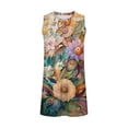 thumbnail image 4 of Mifsaly Flowy Tank Top Women Scoop Neck Pleated Front Sleeveless Summer Top Boho Printed Daily Work Blouse Flattering Loose Fit Lightweight Vacation Going Out Shirt XXL, 4 of 5