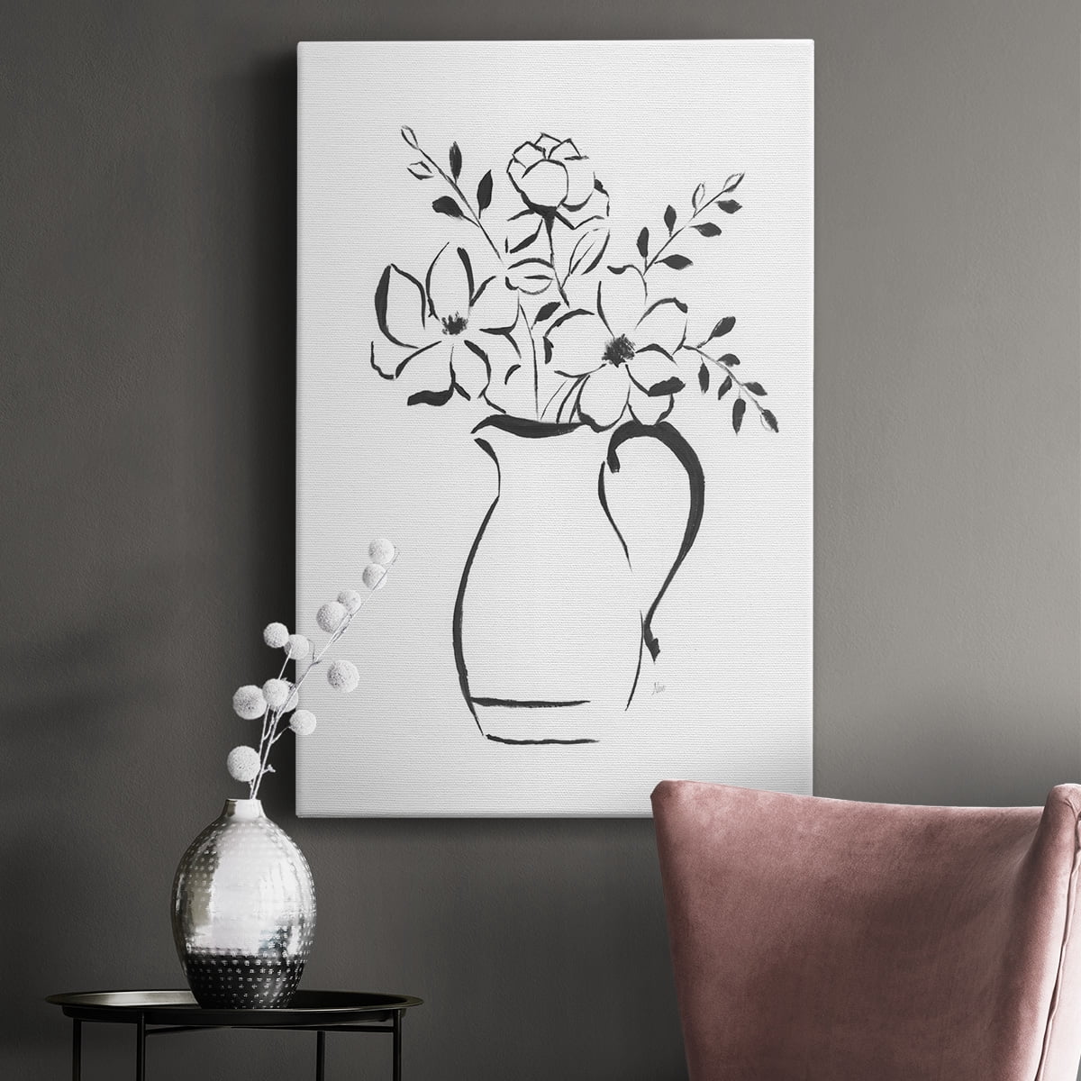 Sketchy Bouquet II Premium Gallery Wrapped Canvas - Ready to Hang