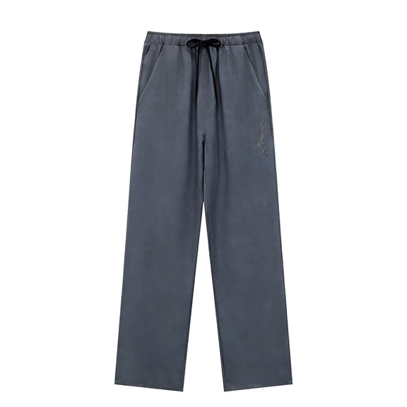 Cavosen Work Pants for Men Plus Size Wide Leg Pants with Pockets Elastic Waist Trousers Solid Lightweight Flowy Pants