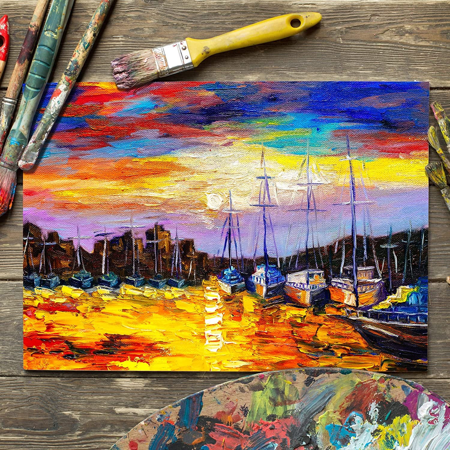 Buy FIXSMITH Canvas Panels 14 Pack 8 x 8 Inch Painting Canvas Panel Boards 100 Cotton