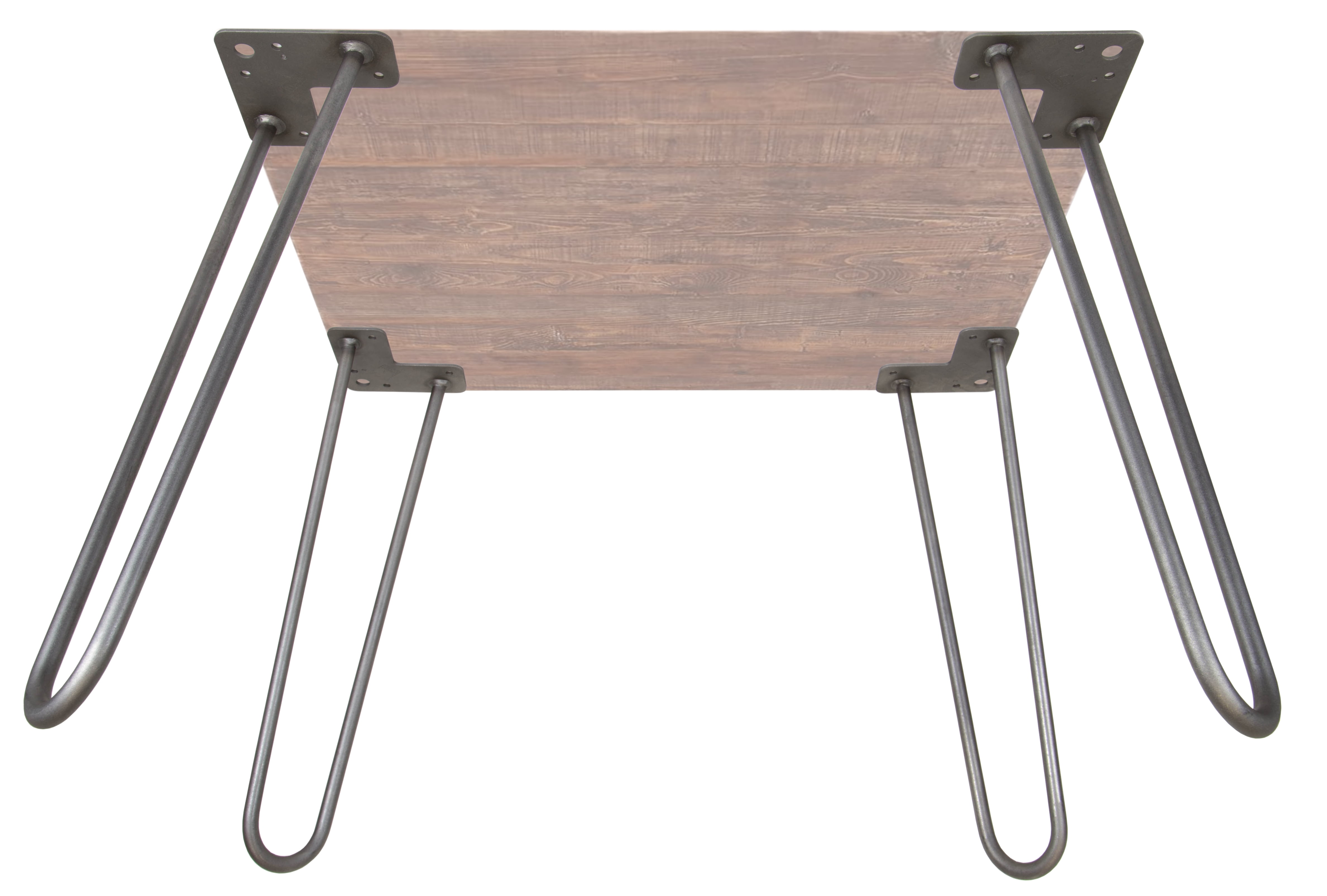 WEN 16 Inch Mid Century Modern Raw Steel Hairpin Table Legs 1 2