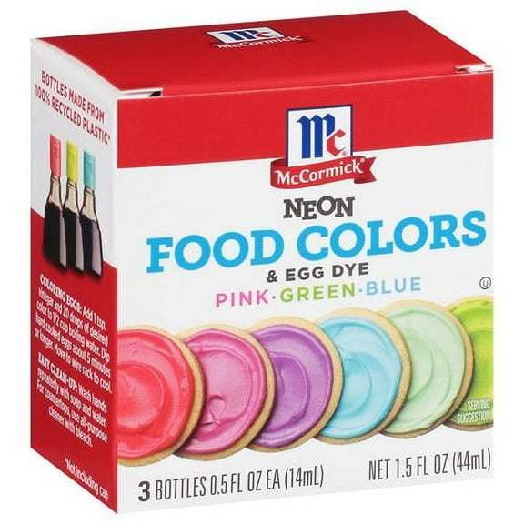 McCormick Neon Assorted Food OKA4 Colors & Egg Dye, 1.5 fl oz