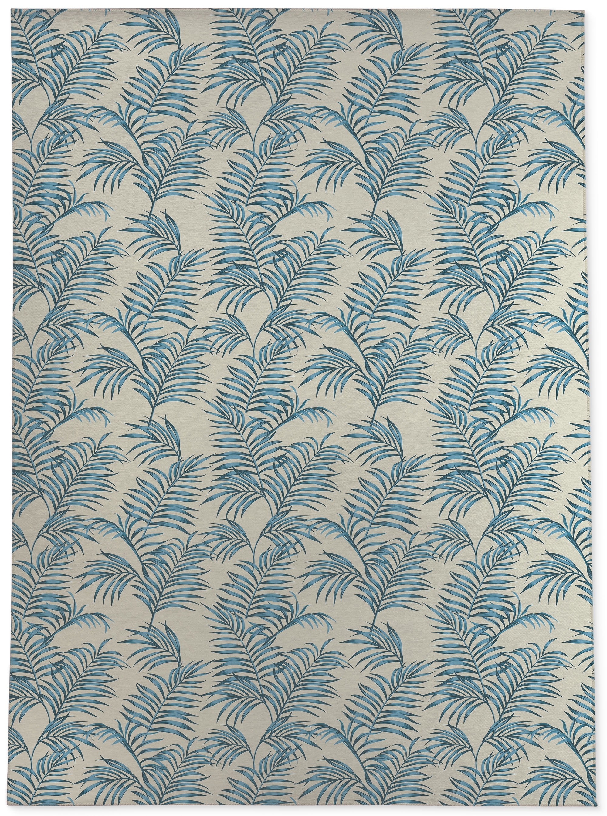 BLUE TROPICAL LEAVES Outdoor Rug By Kavka Designs
