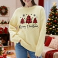 thumbnail image 2 of Fiaer Merry Christmas Tree Womens Sweater Oversized Knitted Pullover Trendy Fall Crew Neck Long Sleeve Baggy Xmas Tops Light Yellow XXXL, 2 of 6