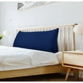 thumbnail image 5 of WOWMAX Large Reading Bed Wedge Pillow , Triangular Upholstered Headboard, Backrest Back Support for Sitting Up in Bed With Removable Corduroy Deep Blue Cover, California King, 5 of 6