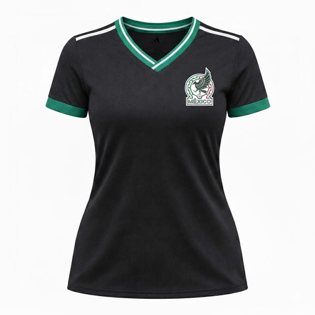 Playera Deportiva para Mujer FMF Selección Mexicana Mundial 2026 Cuello V Color Negro Talla M