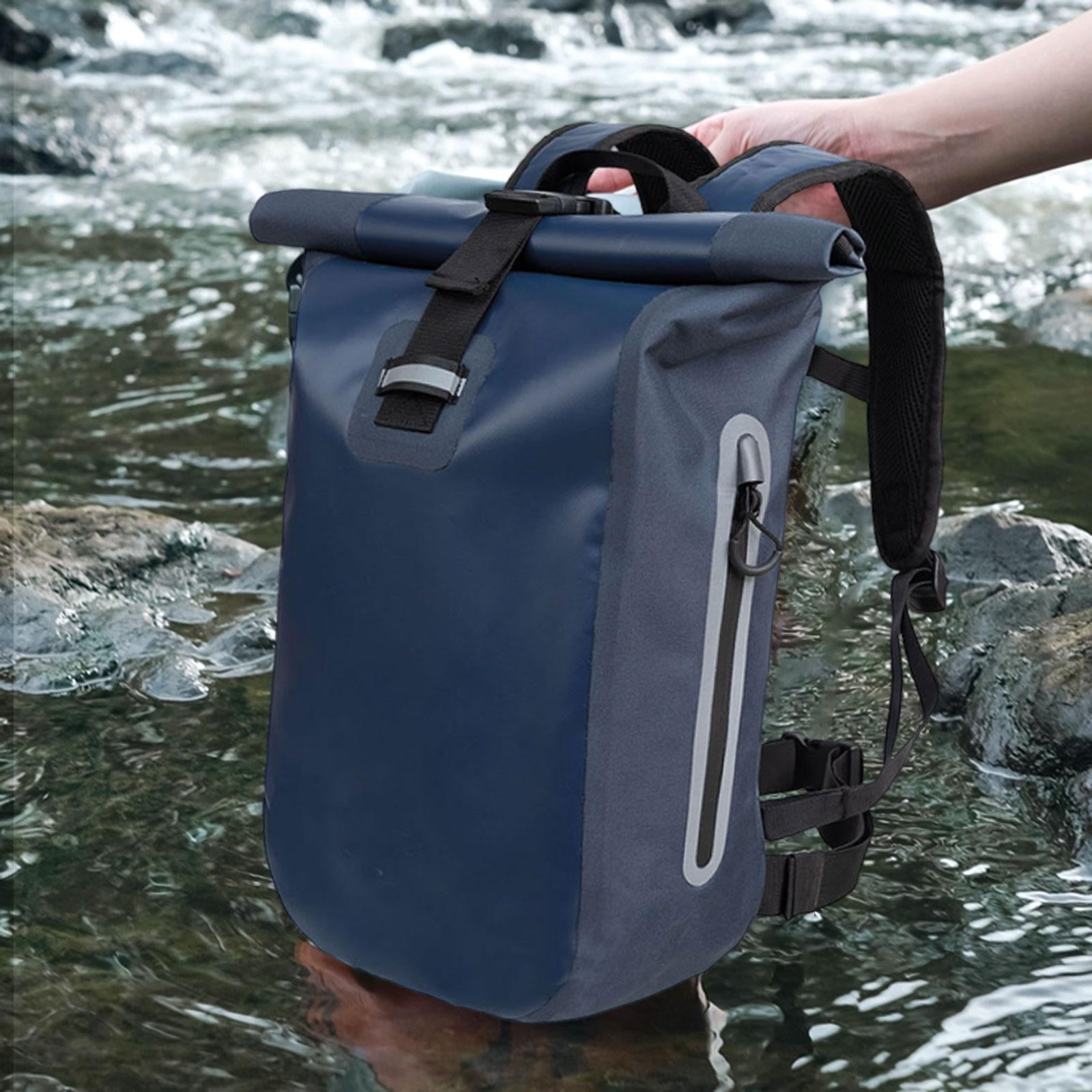 Waterproof Dry Bag Backpack 20L Rolltop Polyester for Outdoor Camping Fishing and Boating