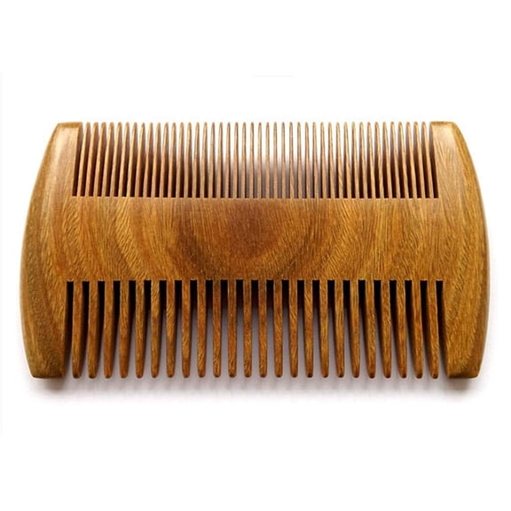 2-Sided Sandalwood Beard Comb for Men - Anti-Static Comb, Natural Aromatic Wood for Taming Long & Short Beards - 1 Pack with Mustache Comb, Perfect Gift for Him