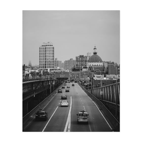 Entering Williamsburg B&W - Manhattan New York Photography Unframed Wall Art Print 8 x 10 inches