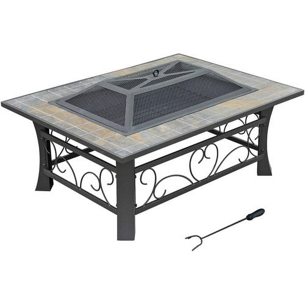 Axxonn Granada Rectangular Slate-Top Fire Pit - Walmart.com