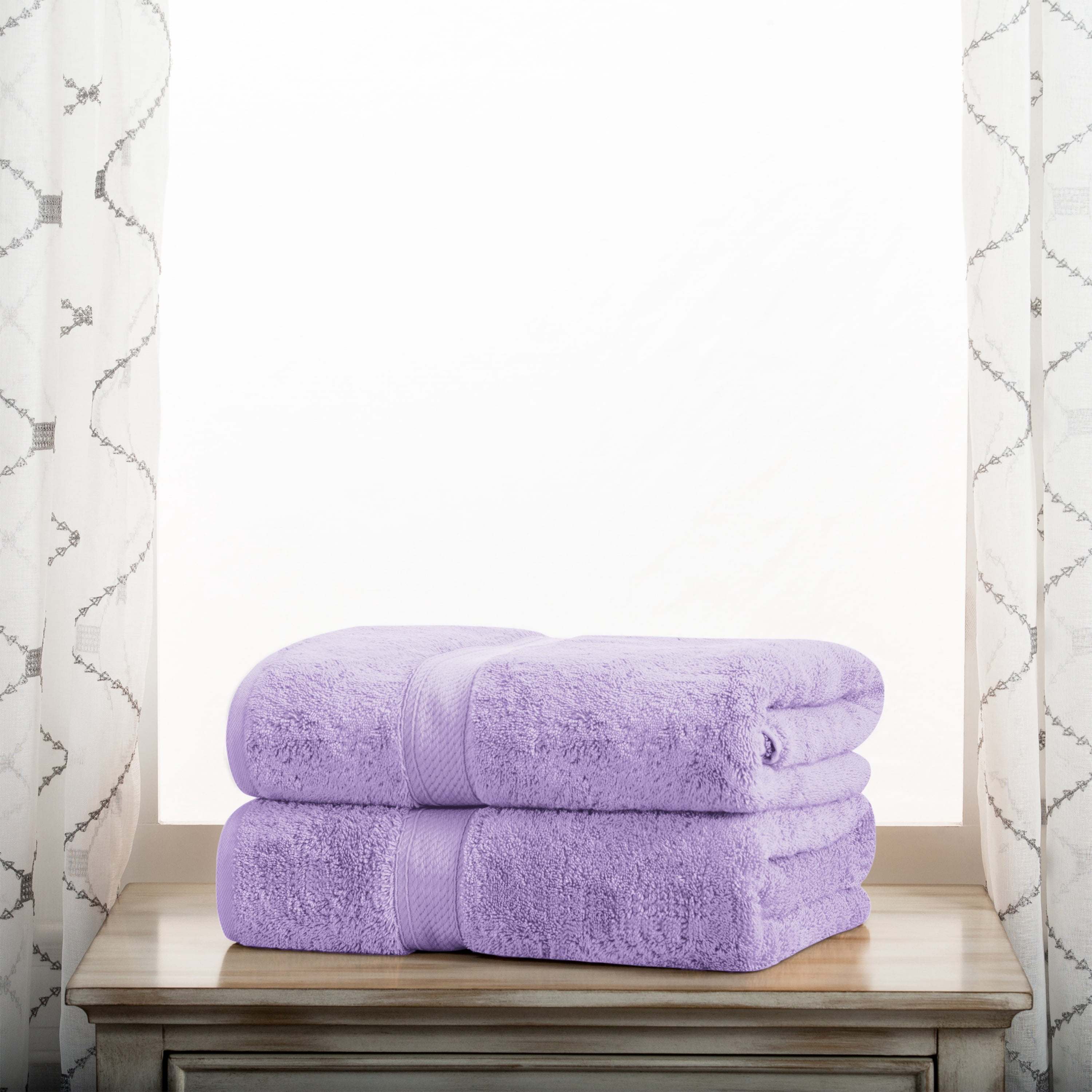 BNM Egyptian Cotton Heavyweight 2 Piece Bath Towel Set, Trendy Colors