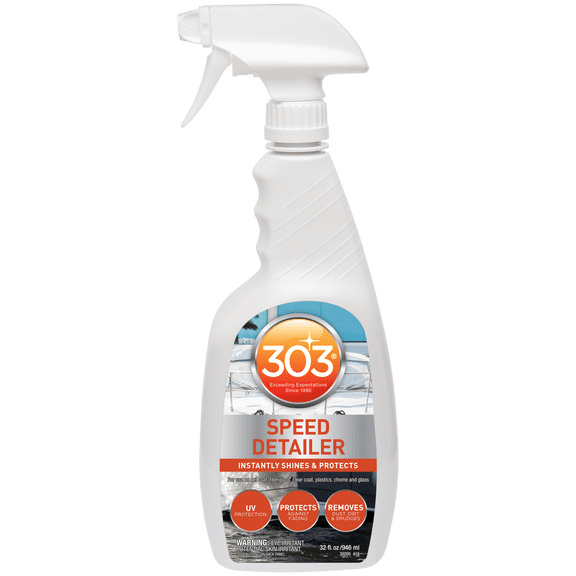 303 Marine Speed Detailer - Instantly Shines And Protects - UV Protection - Protects Against Fading - Removes Dust, Dirt, And Smudges, 32 fl. oz. (30205)Packaging May Vary