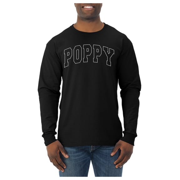 Wild Bobby POPPY Varsity Letters Men Long Sleeve Shirt