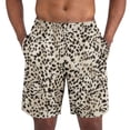thumbnail image 2 of BRANROY Men's Leopard Print Athletic Shorts - Lightweight Breathable Elastic Waist Casual Shorts for Men,Gym Shorts for Beach and Running,Khaki,3XL, 2 of 4