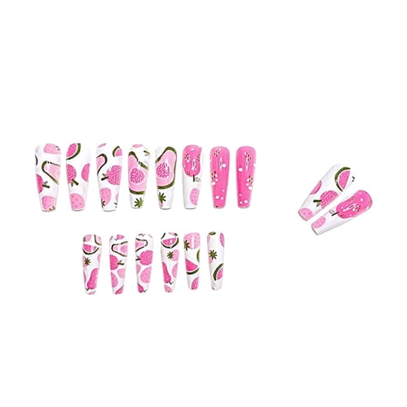 MesaSe Fruit Series Artificial Nails with Smooth And Non-Grainy Texture for Kids And Adults Home Nails DIY Pft006 Jelly Glue
