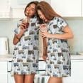 thumbnail image 4 of Honeii Tractor and Dumper Print Women's Loose Short Sleeve Nightgown, Soft Cotton Sleepwear, Comfy Loose Fit Pajama Dress for Sleep and Lounge, 4 of 6
