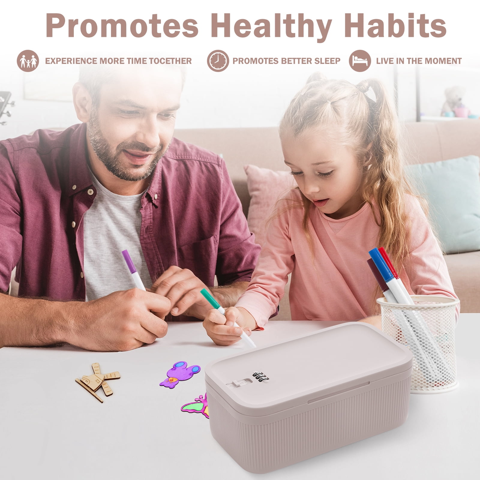 Locbbie Small Lock Box with Code – Lockable Storage Box for Medication, Food, Electronics & Personal Items Safe – BPA-Free