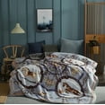thumbnail image 4 of DBOZE Warm Heavyweight Faux Mink Fleece Blanket – Horse Lovers 12 Lbs Plush Reversible King Size Throw，King Size, Horse, 4 of 5