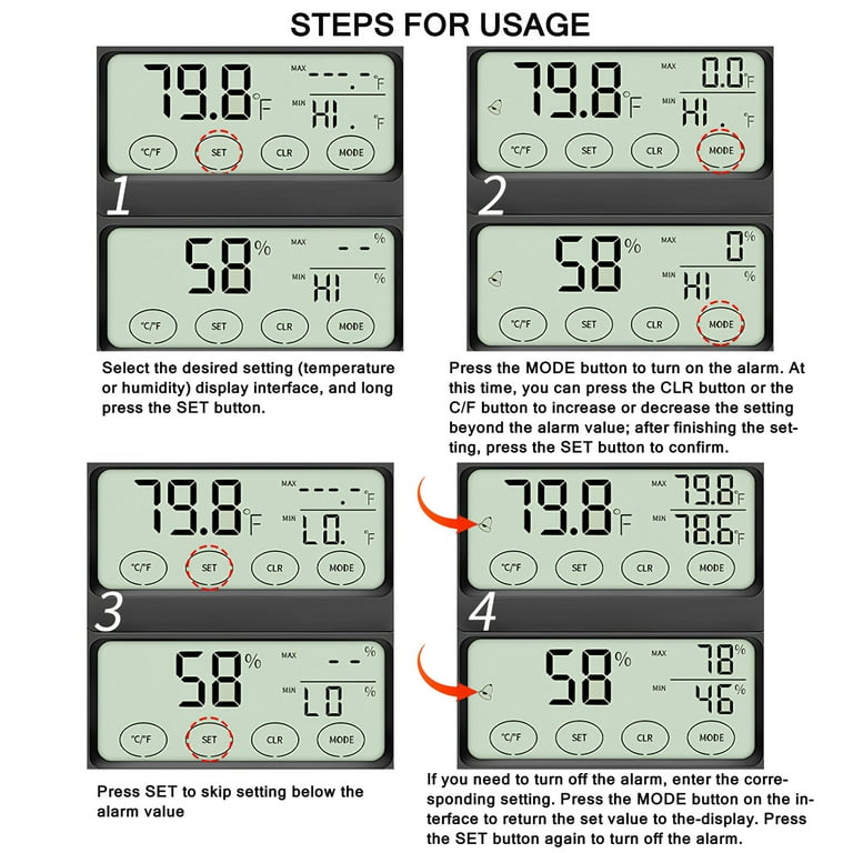 Worallymy Digital Egg Incubator Thermometer Hygrometer 0~50