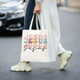 thumbnail image 3 of VIVACITE Christian Tote Bags for Women Vintage Canvas Tote Bag for Women Bible Tote Bags for Women Christian Gifts for Women Faith Bible Carrier Church Bags for Women with Jesus Art 1, 3 of 6