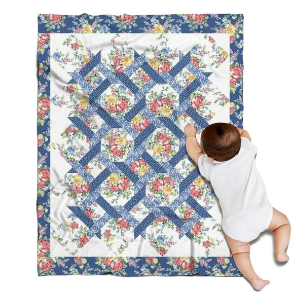 Pioneer Flower Floral Print Pattern Blanket,Comfortable Soft Flannel Throw Blanket,All Season,Warm Lightweight Blankets for Sofa Bed Couch Living Room Chair,30"x40"