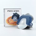 thumbnail image 4 of Pizza de pizza de acero inoxidable CHOPPER Reutilizable Pie Bater Blanco Blanco Herramienta de corte Cocina Bakery Restaurantes CHEF Gifts Blue Irene Inevent HA047873-02B, 4 of 7