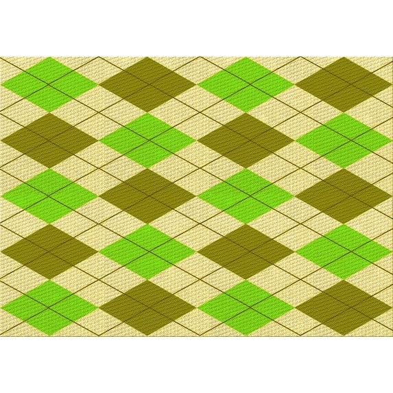Ahgly Company Machine Washable Indoor Rectangle Transitional GreenYellow Green Area Rugs, 8' x 12'