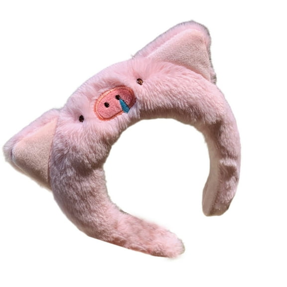 ZPAQI Plush Pig Pattern Hairband Adjustable Headbands Antiskid Lovely Hair Hoop