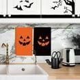thumbnail image 5 of Halloween Kitchen Towels Pumpkin Face Dish Towels 18 x 26 Inch Orange Black Hand Drying Tea Towels for Cooking Baking Cleaning Wipe Gift, Set of 2, 5 of 6