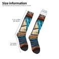 thumbnail image 4 of Fotbe Whimsical Sailboat Ocean Art print Women's Men's Novelty Crew Socks Cotton Socks Knee High Socks for Walking,Running,Nurses,Pregnancy, 4 of 8