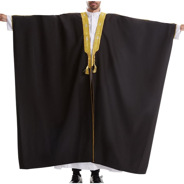 LOVZFMLL Vestes pour Hommes Robe Musulmane Arabe Robe Longue Style Cardigan à Manches Longues Chemise Longue Mode Décontractée