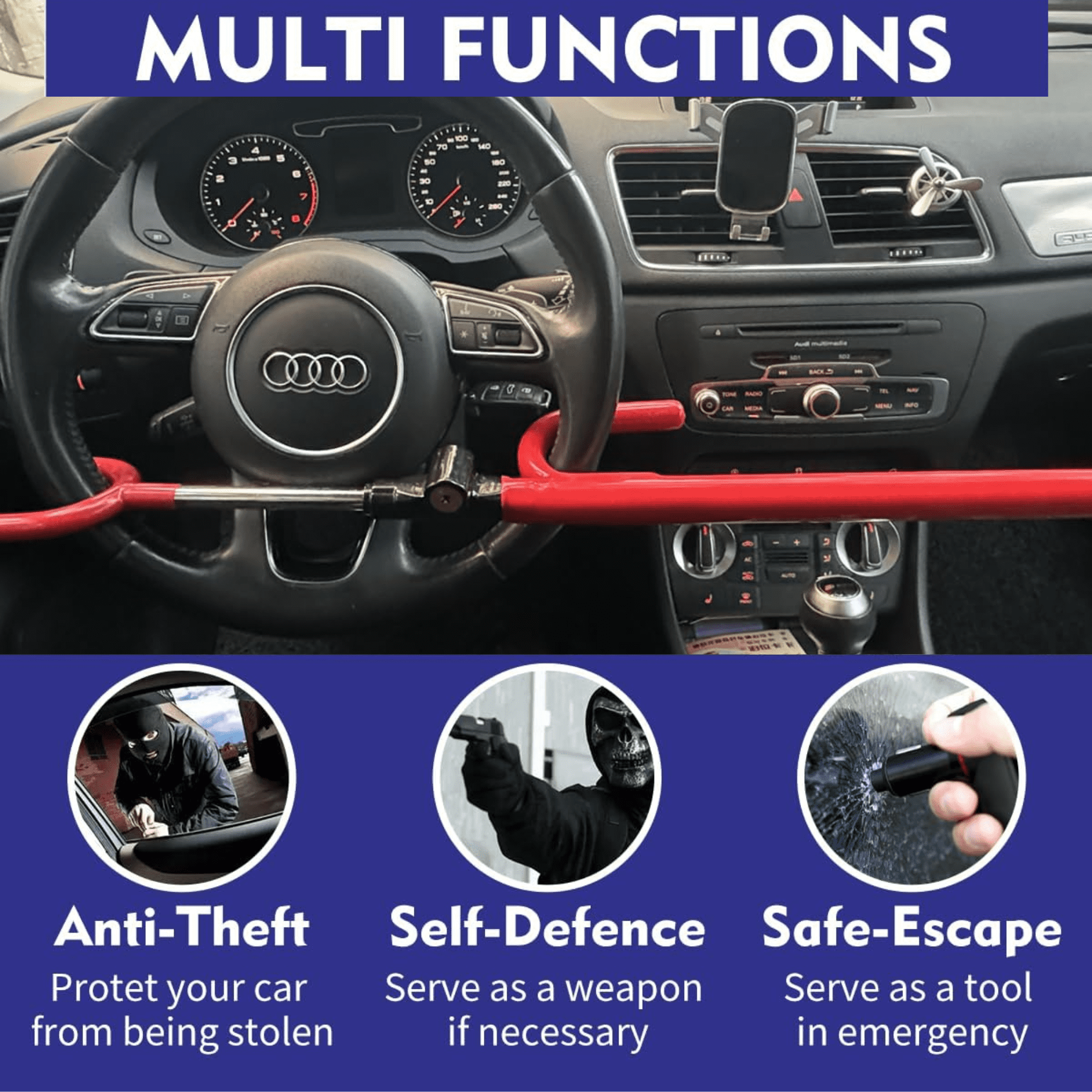 ハンドルロック　Vehicle Security System 46-1502 ハンドルロック Vehicle Security System 46-1502 ハンドル