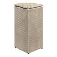 thumbnail image 4 of happimess Chloe 15.56-Gallon All-Weather Wicker/Metal Corner Hideaway Outdoor Trash Can for Package Delivery, Patio Furniture, Cushions, Gardening Tools, Pool Supplies, Light Pink/White, HPM1200D, 4 of 9