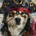 thumbnail image 6 of Orinice Pirate Dog Round Table Cover Stain Resistant Washable Indoor Outdoor Tablecloth Kitchen Dining Wedding Parties Full Width Single-Sided Printing 100% Polyester Fiber 42-46, 6 of 8
