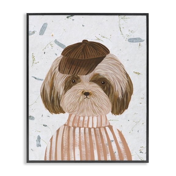 Stupell Industries Contemporary Hipster Dog Sweater Poodle Black Framed Giclee Art, 11 x 14, by Melissa Wang