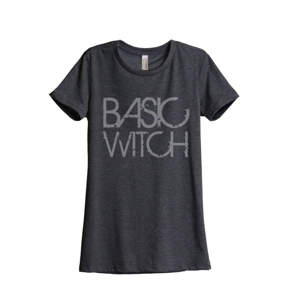 Thread Tank Basic Witch Women's Relaxed Crewneck T-Shirt Tee Charcoal 2X-Large