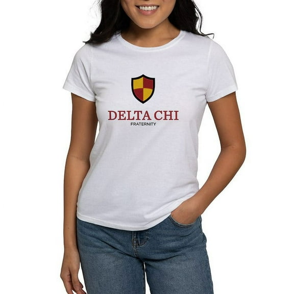 CafePress - Delta Chi Vertical Color Logo T Shirt - Women's Classic T-Shirt